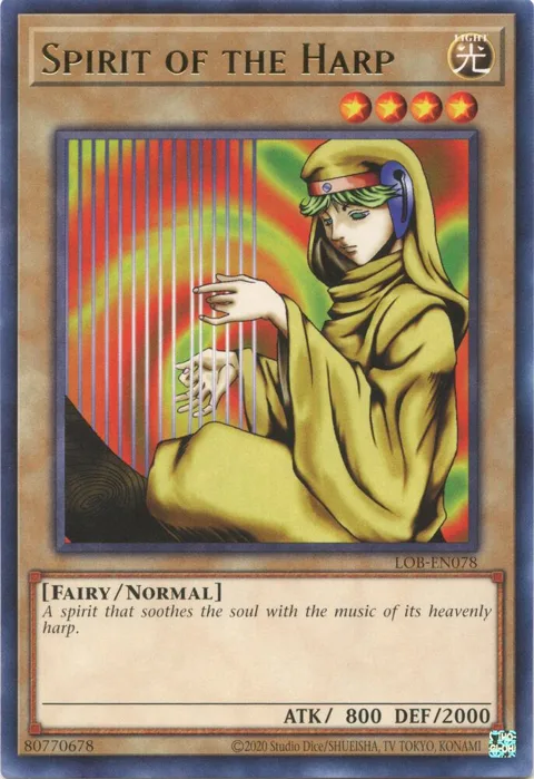 Spirit of the Harp LOB-EN078 Yu-Gi-Oh card from Legend of Blue Eyes White Dragon (25th Anniversary Edition)