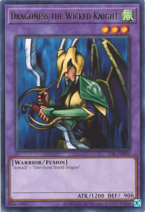 Dragoness the Wicked Knight LOB-EN086 LOB-EN Unlimited Rare Yu-Gi-Oh card from Legend of Blue Eyes White Dragon (25th Anniversary Edition)