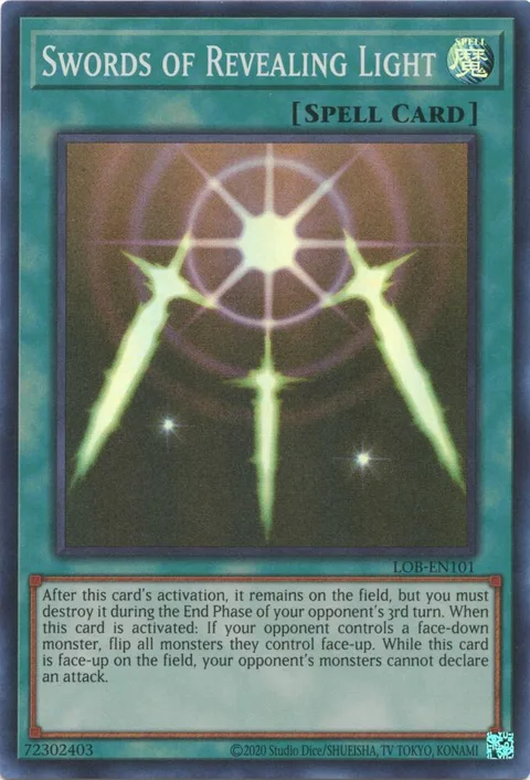 Swords of Revealing Light LOB-EN101 LOB-EN Unlimited Super Rare Yu-Gi-Oh card from Legend of Blue Eyes White Dragon (25th Anniversary Edition)