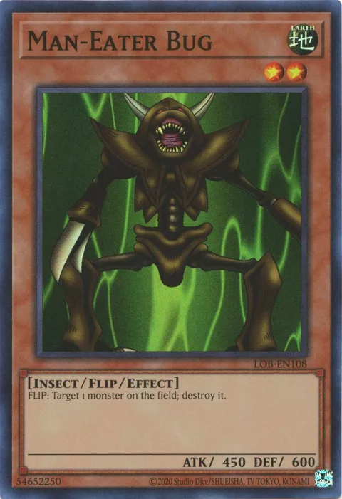 Man-Eater Bug LOB-EN108 LOB-EN Unlimited Super Rare Yu-Gi-Oh card from Legend of Blue Eyes White Dragon (25th Anniversary Edition)
