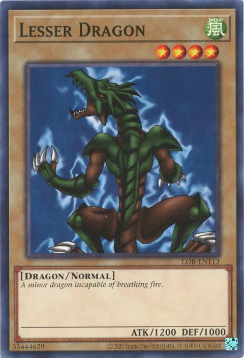 Lesser Dragon LOB-EN113 Yu-Gi-Oh card from Legend of Blue Eyes White Dragon (25th Anniversary Edition)