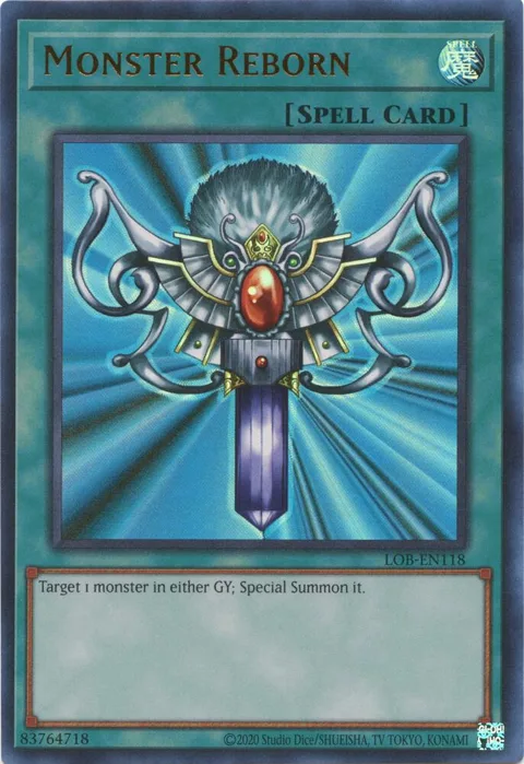 Monster Reborn LOB-EN118 LOB-EN Unlimited Ultra Rare Yu-Gi-Oh card from Legend of Blue Eyes White Dragon (25th Anniversary Edition)