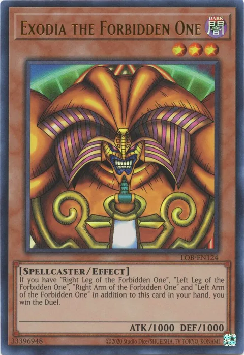 Exodia the Forbidden One LOB-EN124 LOB-EN Unlimited Ultra Rare Yu-Gi-Oh card from Legend of Blue Eyes White Dragon (25th Anniversary Edition)