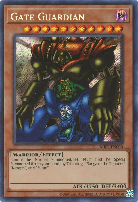 Gate Guardian MRD-EN000 MRD-EN Unlimited Secret Rare Yu-Gi-Oh card from Metal Raiders (25th Anniversary Edition)