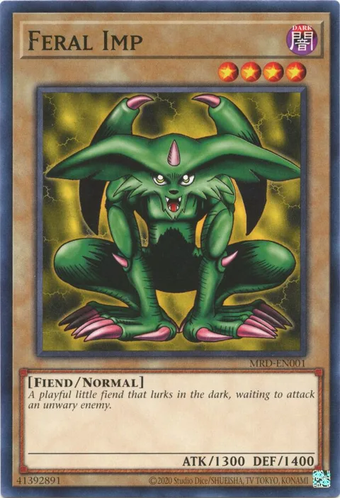 Feral Imp MRD-EN001 MRD-EN Unlimited Common Yu-Gi-Oh card from Metal Raiders (25th Anniversary Edition)