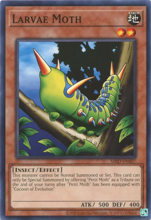 Larvae Moth MRD-EN007 Yu-Gi-Oh card from Metal Raiders (25th Anniversary Edition)