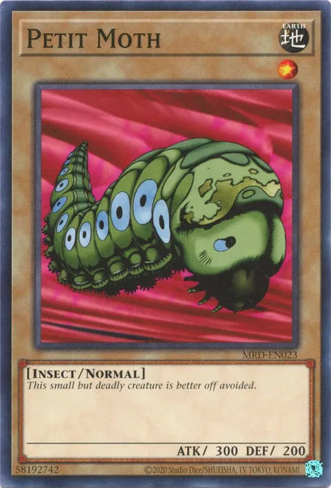 Petit Moth MRD-EN023 Yu-Gi-Oh card from Metal Raiders (25th Anniversary Edition)