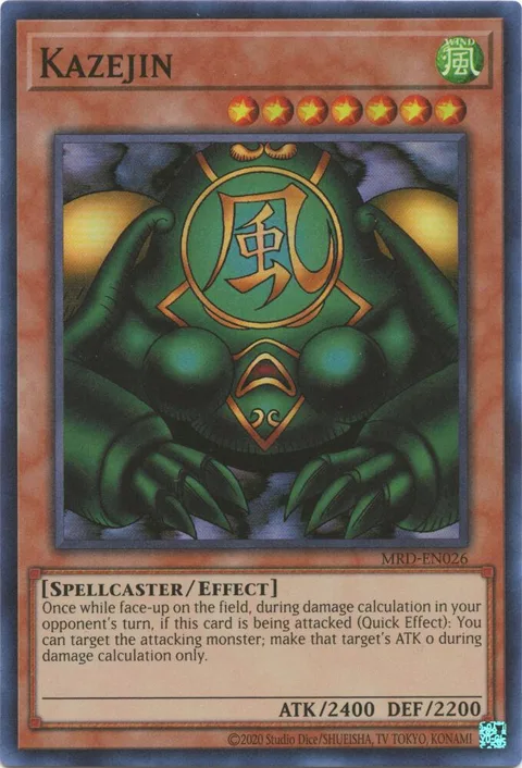 Kazejin MRD-EN026 MRD-EN Unlimited Super Rare Yu-Gi-Oh card from Metal Raiders (25th Anniversary Edition)