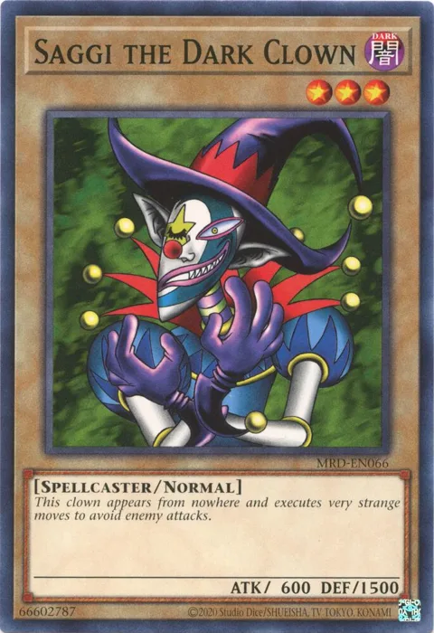 Saggi the Dark Clown MRD-EN066 Yu-Gi-Oh card from Metal Raiders (25th Anniversary Edition)