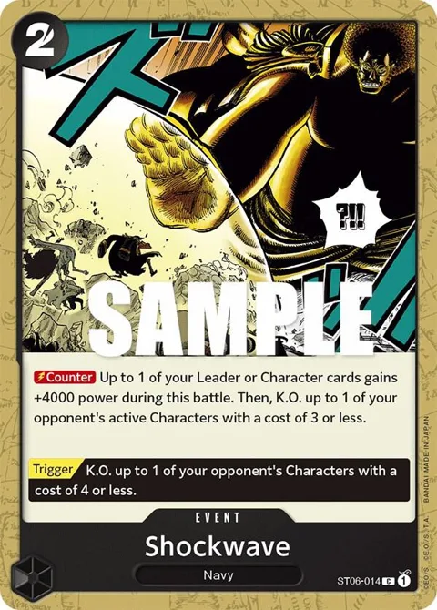 Shockwave ST06-014 One Piece card from Starter Deck 6: Absolute Justice