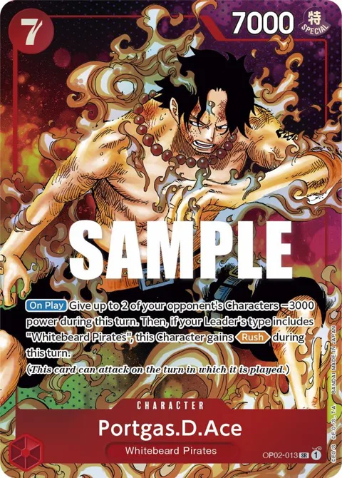 Portgas.D.Ace Parallel Art OP02-013 One Piece card from Paramount War