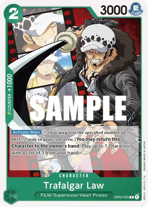 Trafalgar Law OP02-035 One Piece card from Paramount War