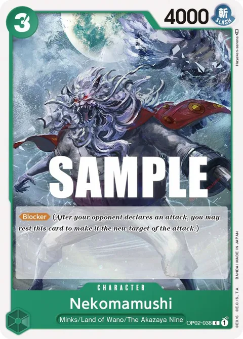 Nekomamushi OP02-038 One Piece card from Paramount War