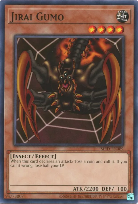 Jirai Gumo MRD-EN089 Yu-Gi-Oh card from Metal Raiders (25th Anniversary Edition)