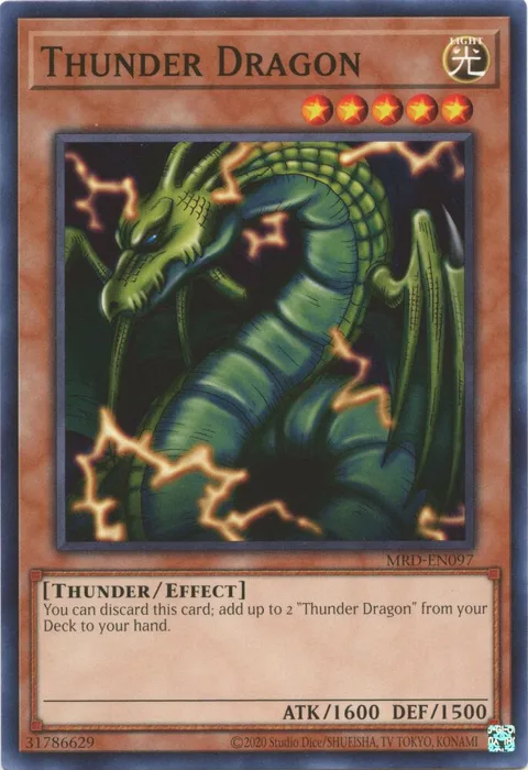 Thunder Dragon MRD-EN097 Yu-Gi-Oh card from Metal Raiders (25th Anniversary Edition)