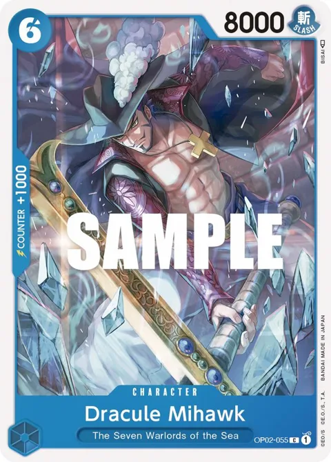 Dracule Mihawk OP02-055 One Piece card from Paramount War