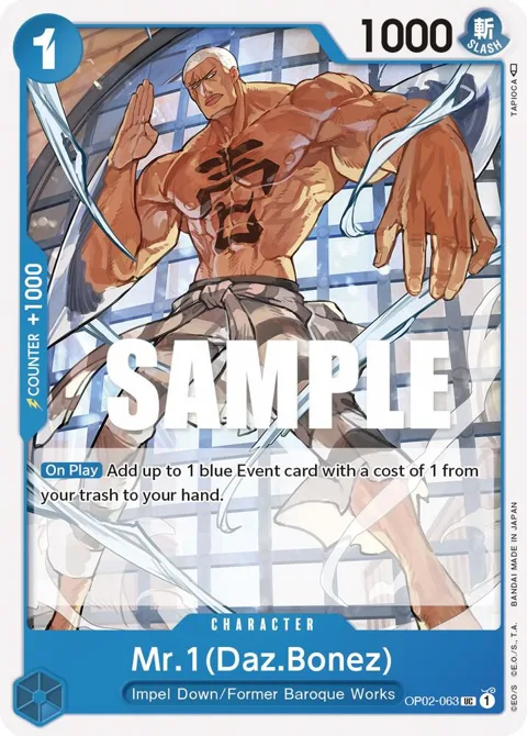 Mr.1 Daz.Bonez OP02-063 One Piece card from Paramount War