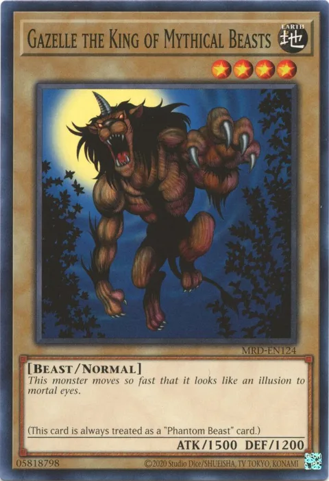 Gazelle the King of Mythical Beasts MRD-EN124 MRD-EN Unlimited Common Yu-Gi-Oh card from Metal Raiders (25th Anniversary Edition)