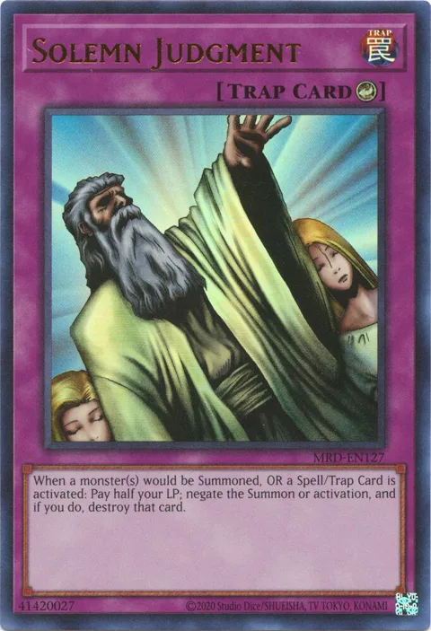 Solemn Judgment MRD-EN127 MRD-EN Unlimited Ultra Rare Yu-Gi-Oh card from Metal Raiders (25th Anniversary Edition)