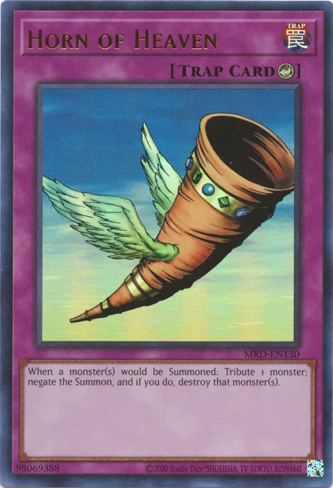 Horn of Heaven MRD-EN130 MRD-EN Unlimited Ultra Rare Yu-Gi-Oh card from Metal Raiders (25th Anniversary Edition)