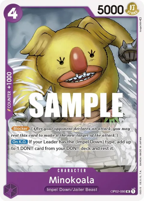 Minokoala OP02-086 One Piece card from Paramount War