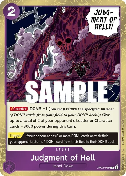 Judgment of Hell OP02-089 One Piece card from Paramount War