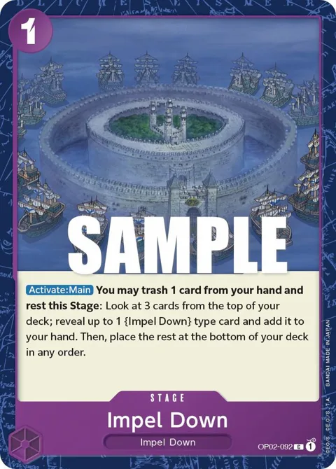 Impel Down OP02-092 One Piece card from Paramount War