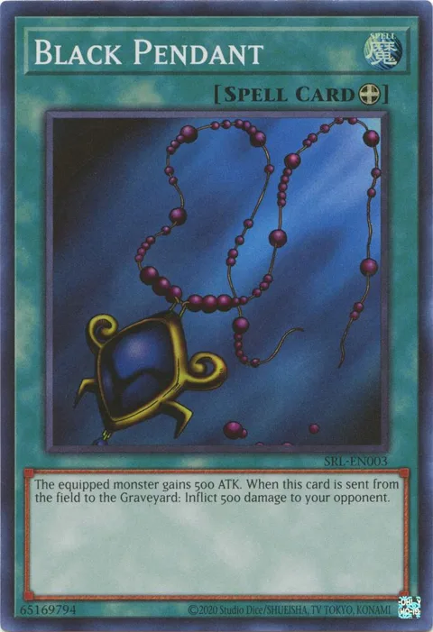 Black Pendant SRL-EN003 SRL-EN Unlimited Super Rare Yu-Gi-Oh card from Spell Ruler (25th Anniversary Edition)