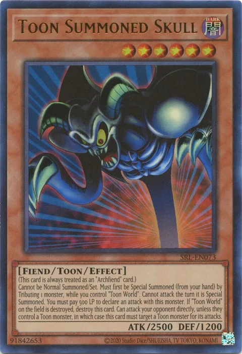 Toon Summoned Skull SRL-EN073 SRL-EN Unlimited Ultra Rare Yu-Gi-Oh card from Spell Ruler (25th Anniversary Edition)