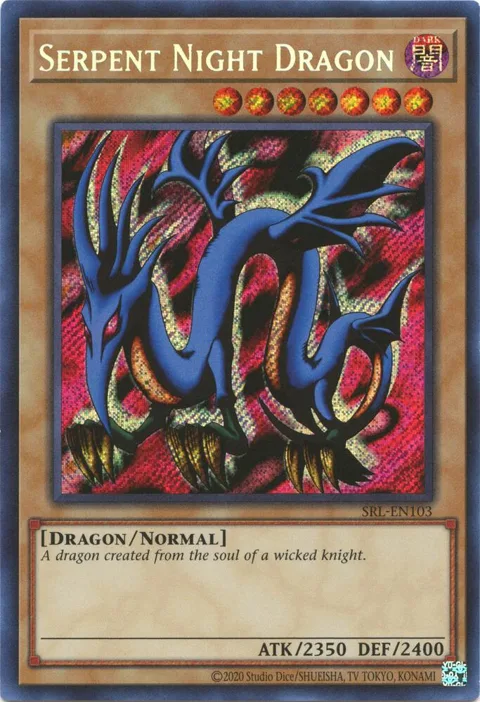 Serpent Night Dragon SRL-EN103 SRL-EN Unlimited Secret Rare Yu-Gi-Oh card from Spell Ruler (25th Anniversary Edition)