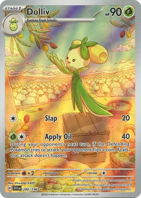 Dolliv #200/198 Holofoil Pokémon card from Scarlet & Violet Base Set