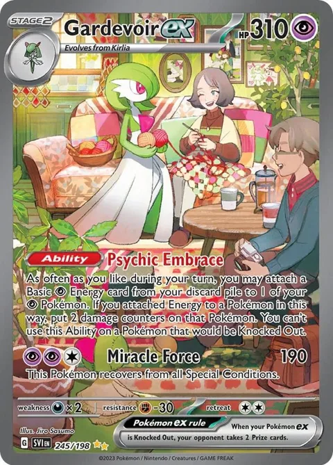 Gardevoir ex #245/198 Holofoil Pokémon card from Scarlet & Violet Base Set