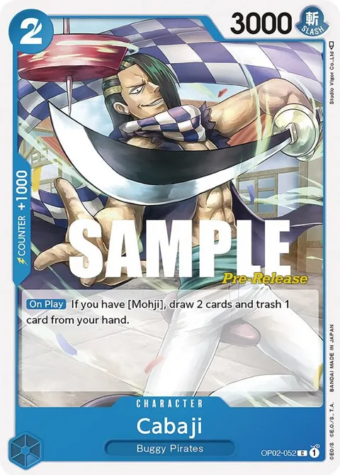Cabaji OP02-052 Pre-Release One Piece card from Paramount War Pre-Release Cards