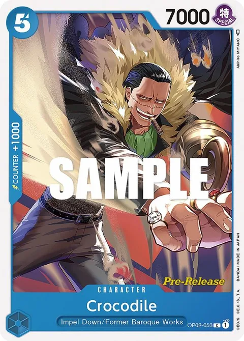 Crocodile OP02-053 Pre-Release One Piece card from Paramount War Pre-Release Cards