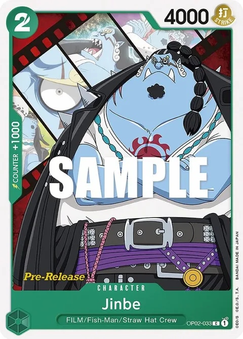 Jinbe OP02-033 Pre-Release One Piece card from Paramount War Pre-Release Cards