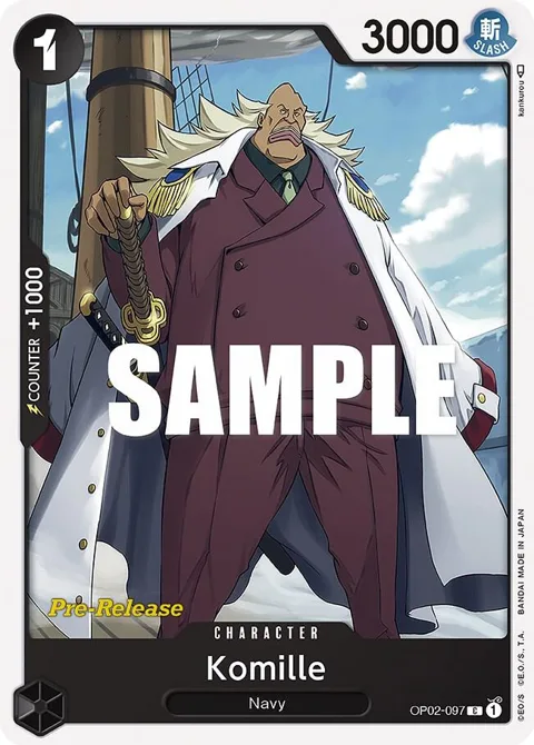 Komille OP02-097 Pre-Release One Piece card from Paramount War Pre-Release Cards