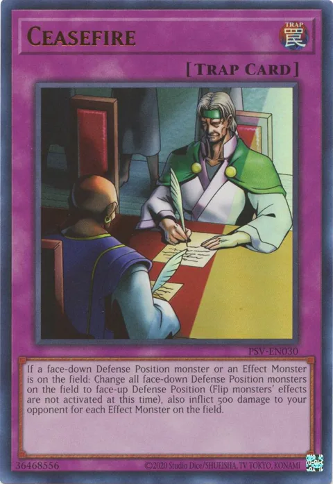 Ceasefire PSV-EN030 PSV-EN Unlimited Ultra Rare Yu-Gi-Oh card from Pharaoh's Servant (25th Anniversary Edition)