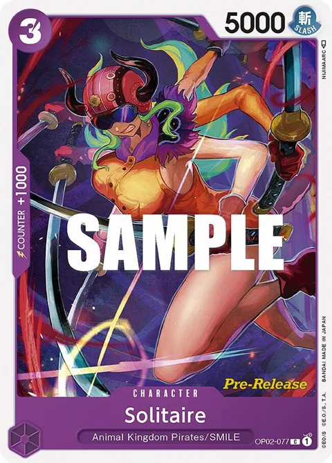 Solitaire OP02-077 Pre-Release One Piece card from Paramount War Pre-Release Cards