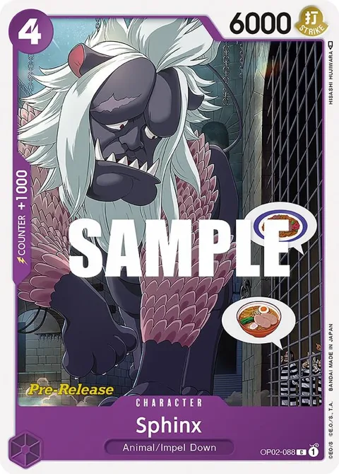Sphinx OP02-088 Pre-Release One Piece card from Paramount War Pre-Release Cards