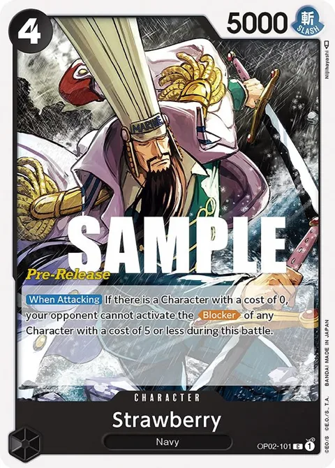 Strawberry OP02-101 Pre-Release One Piece card from Paramount War Pre-Release Cards