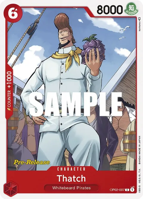 Thatch OP02-007 Pre-Release One Piece card from Paramount War Pre-Release Cards