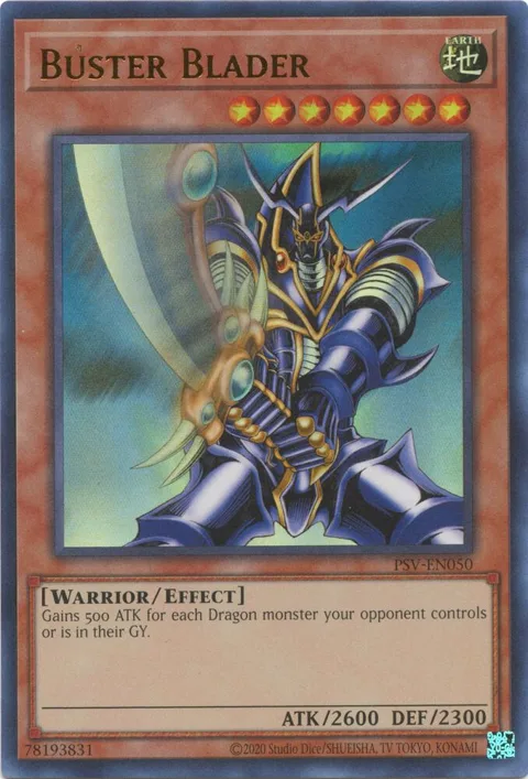 Buster Blader PSV-EN050 PSV-EN Unlimited Ultra Rare Yu-Gi-Oh card from Pharaoh's Servant (25th Anniversary Edition)