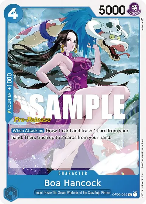 Boa Hancock OP02-059 Pre-Release One Piece card from Paramount War Pre-Release Cards