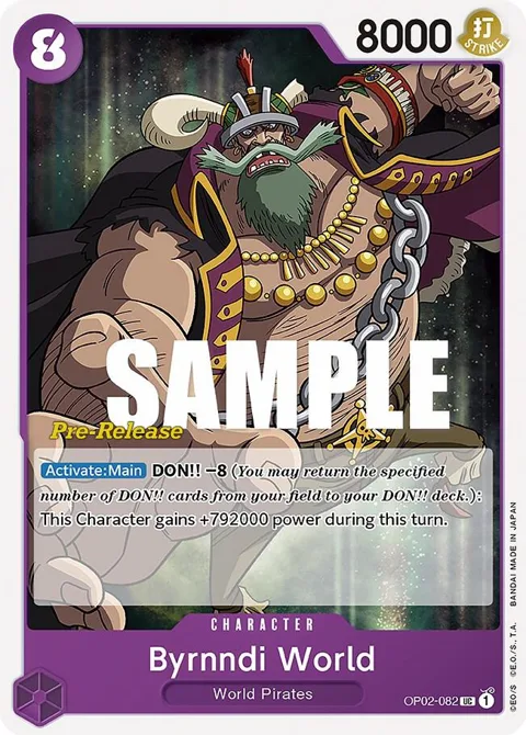 Byrnndi World OP02-082 Pre-Release One Piece card from Paramount War Pre-Release Cards