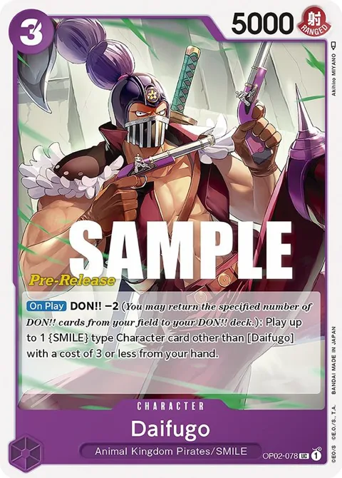 Daifugo OP02-078 Pre-Release One Piece card from Paramount War Pre-Release Cards