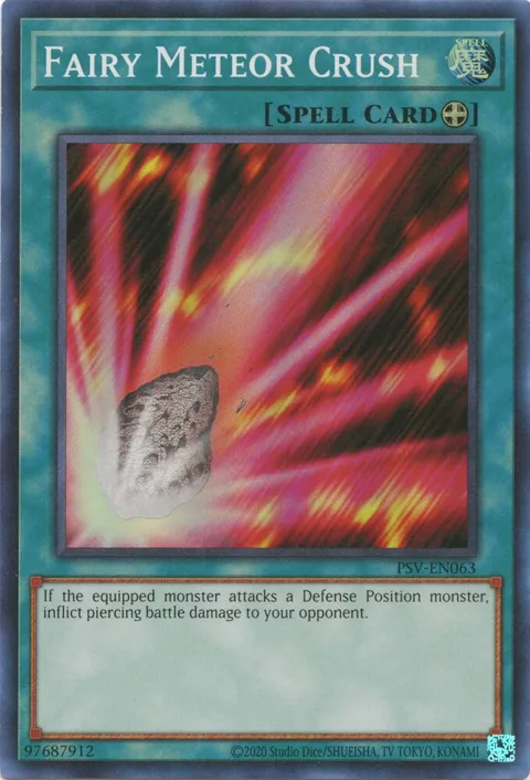 Fairy Meteor Crush PSV-EN063 PSV-EN Unlimited Super Rare Yu-Gi-Oh card from Pharaoh's Servant (25th Anniversary Edition)