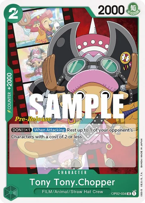 Tony Tony.Chopper OP02-034 Pre-Release One Piece card from Paramount War Pre-Release Cards