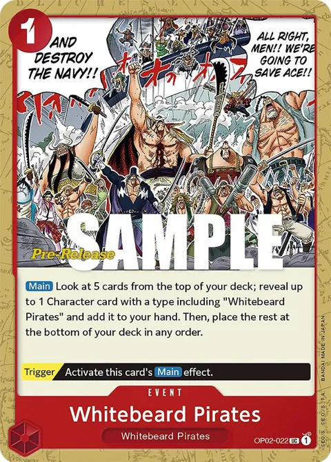 Whitebeard Pirates OP02-022 Pre-Release One Piece card from Paramount War Pre-Release Cards