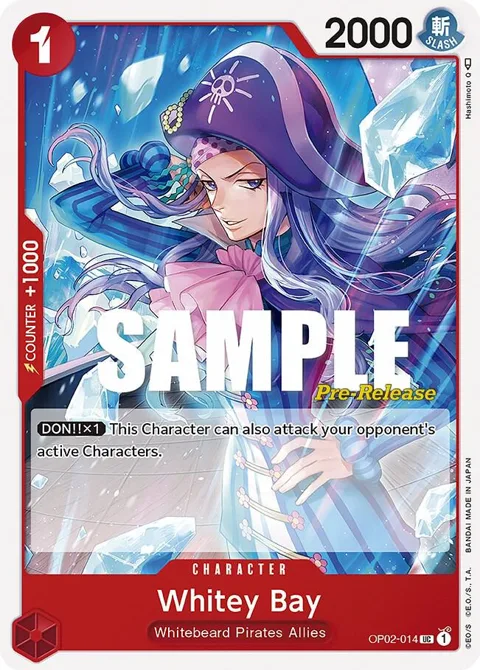 Whitey Bay OP02-014 Pre-Release One Piece card from Paramount War Pre-Release Cards