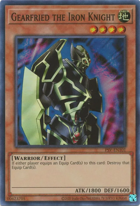 Gearfried the Iron Knight PSV-EN101 PSV-EN Unlimited Super Rare Yu-Gi-Oh card from Pharaoh's Servant (25th Anniversary Edition)